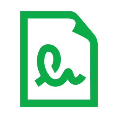 Page with signature green icon